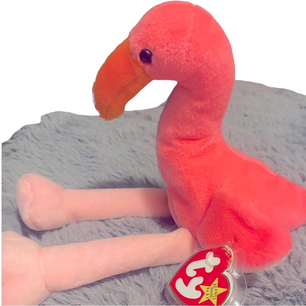 ‘95 Rare retired TY Beanie Baby Pinky the Flamingo NMWT and Errors